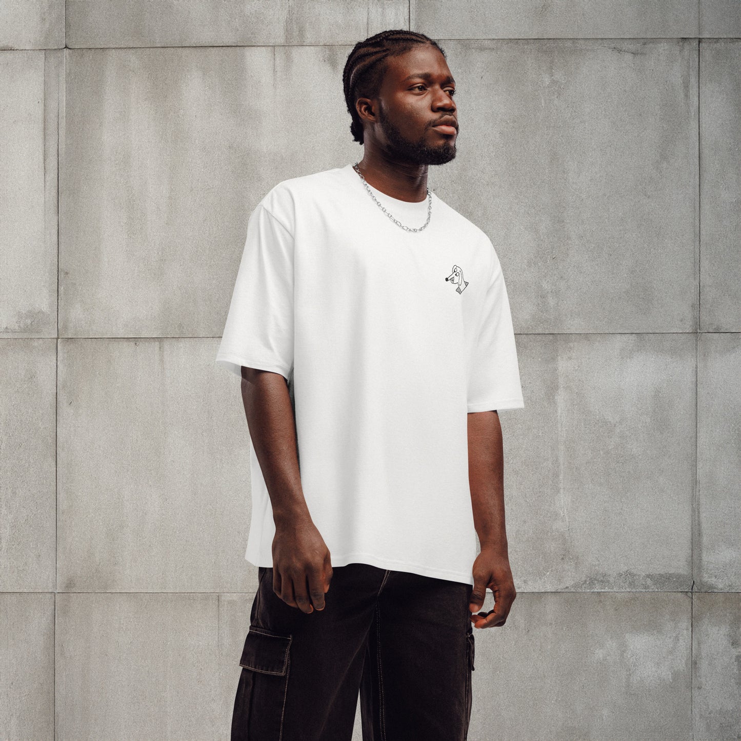 Oversized Heavy T-Shirt - SILLY DOG - Stiching